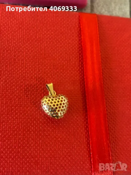 Златна висулка сърце 14к/585 1.09гр, снимка 1