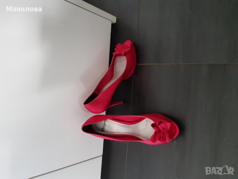 Червени сатенени обувки МОNSOON, снимка 1
