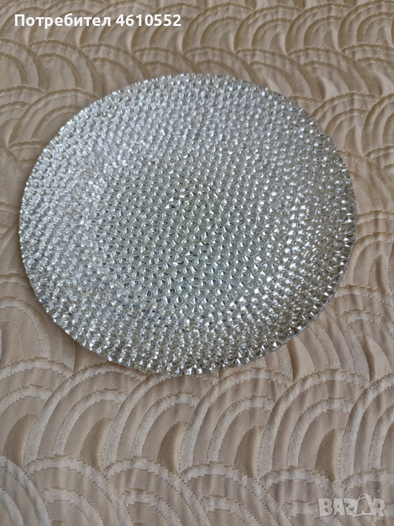 Ново стъклено златисто плато"5", снимка 1