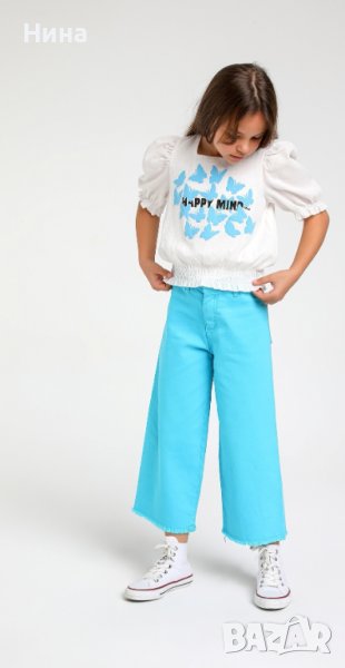 Блуза Escabel сини пеперуди, снимка 1