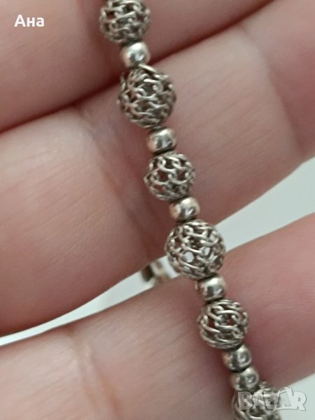 Красива сребърна гривна маркирана Буква БД, снимка 1