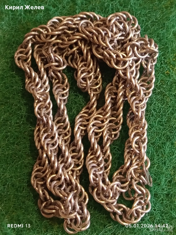 Сребърно колие Кралска плетка майсторска ръчна изработка , снимка 1