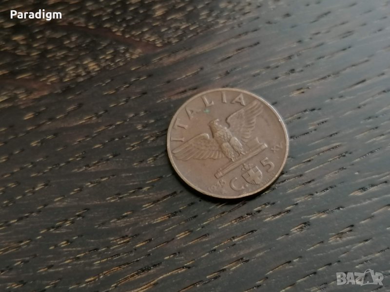 Монета - Италия - 5 чентесими | 1938г., снимка 1