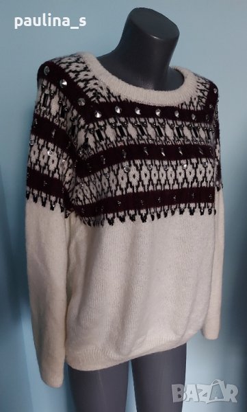 Марков пуловер с декорации / голям размер , снимка 1