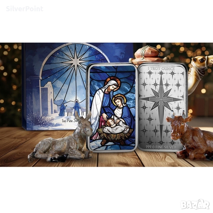 Сребърно кюлче PAMP Рождество Христово, снимка 1