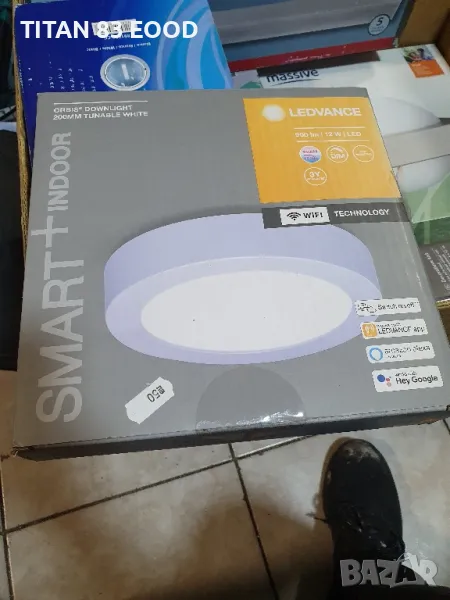 Смарт LED плафон, Ledvance, Алуминий, 12 W, 20 см, Бял, снимка 1