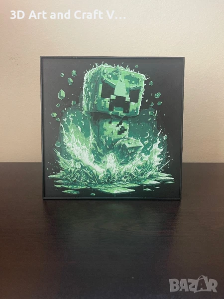 Релефна картина Minecraft Creeper 🟩, снимка 1