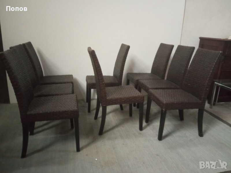 Комплект ратанови столове, снимка 1