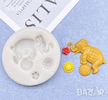 Цирков слон слонче цирк силиконов молд форма декорация и украса фондан, снимка 1
