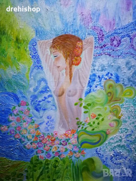 картина жена -ръчно  рисувана с маслени бои, снимка 1