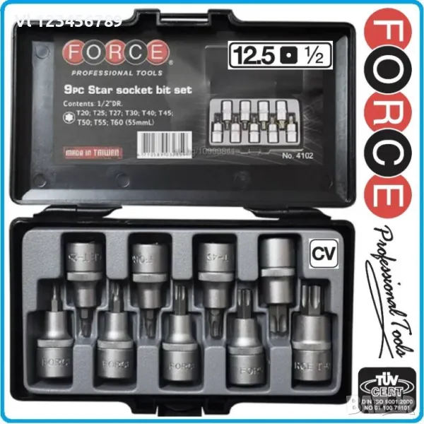 К-т вложки TORX от T20 до Т60 1/2 9 части, снимка 1