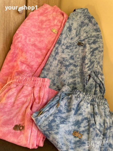 2 цвята дамски екип Alo варен памук с нежни камъчета , снимка 1