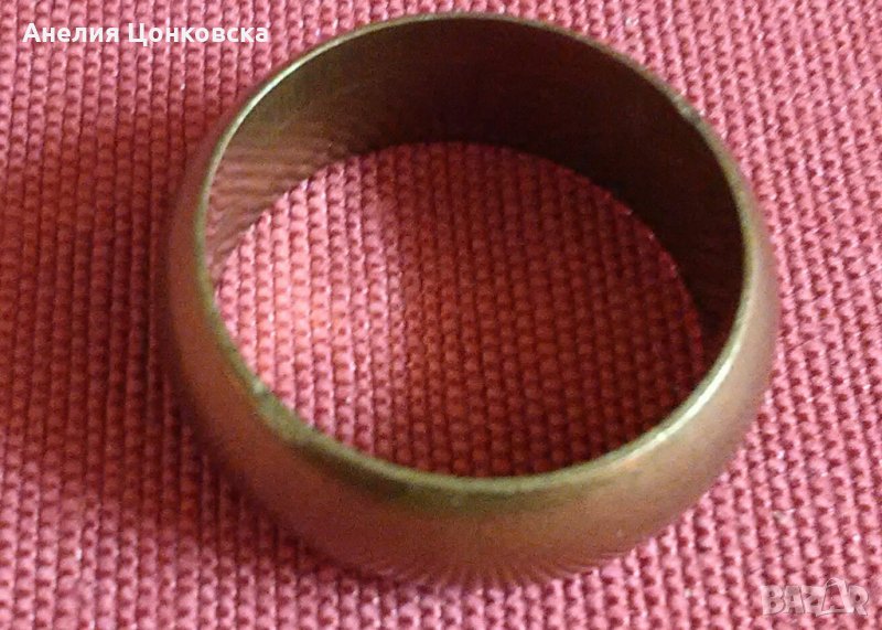 Старинен масивен пръстен халка позлатен 5 гр., снимка 1