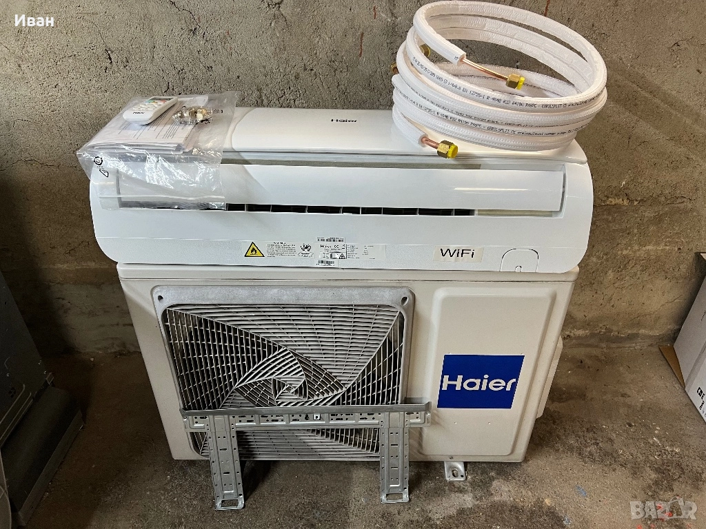 Инверторен Климатик Haier с WiFi + НОВИ тръби (за ремонт/части), снимка 1