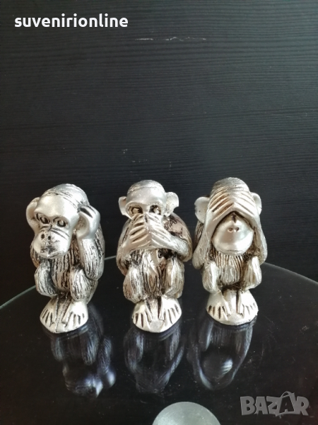 Тройка статуетки маймуни - не чух, не видях, не знам, снимка 1