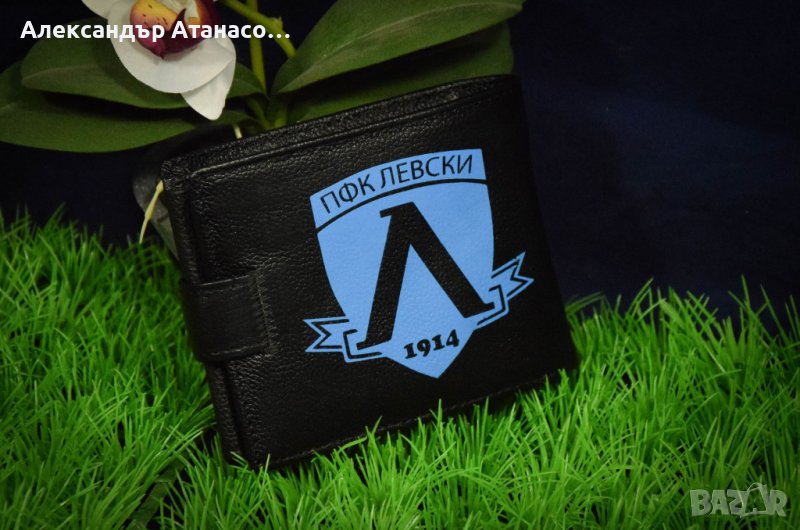 Мъжко портмоне от естествена кожа с цветно термо трансферно фолио, снимка 1