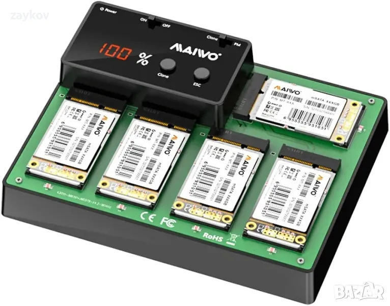 MAIWO 5-Bay M.2 mSATA докинг станция, USB 3.0 дубликатор, поддръжка за офлайн клониране, снимка 1