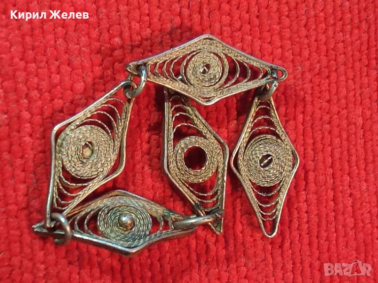 СТАРИННА РЕТРО СРЕБЪРНА ГРИВНА ФИЛИГРАННО СРЕБРО РЪЧНА МАЙСТОРСКА РАБОТА с НУЖДА от ЗАКОПЧАЛКА 44269, снимка 1