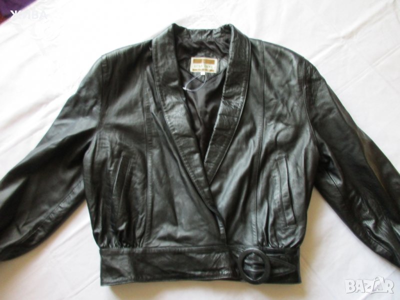 LOVE DOLL естествена кожа, черно дамско яке, снимка 1