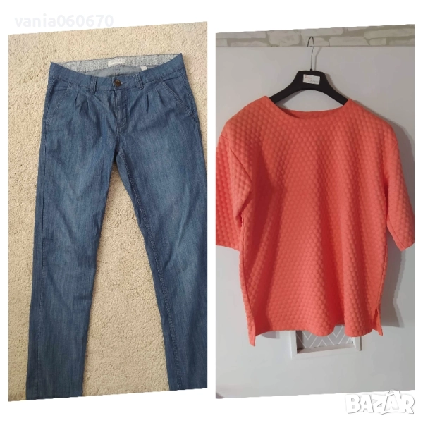 лот дънки и блузка М/Л, снимка 1