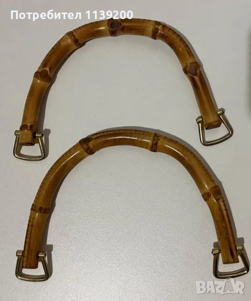 2бр дръжки бамбук за чанта, снимка 1