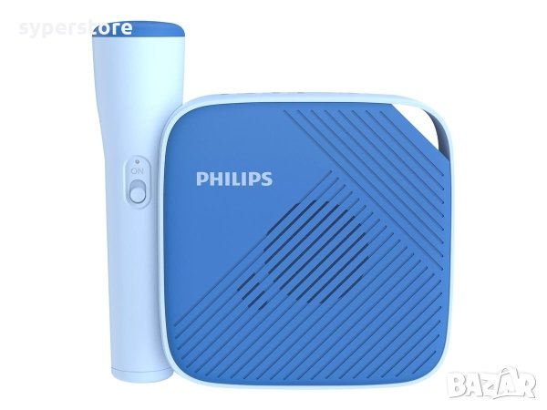 Тонколона Блутут безжична + микрофон Philips TAS4405N/00 3W Синя със слот за SD карта, снимка 1