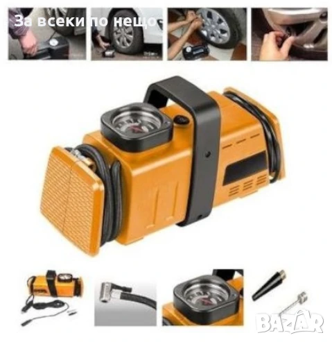 Професионален Немски Компресор за гуми ПЪТНА ПОМОЩ 7 Bar 12V и 220V, снимка 1