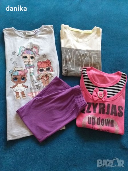 Лот тениски , бюстие Disney , клин и рокля 146 / 152 , снимка 1