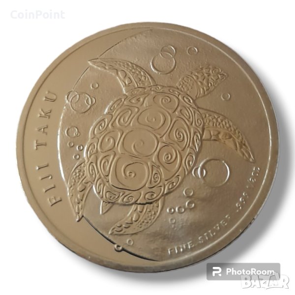 Сребърна монета 1/2 oz 1$ Fiji 2012 Костенурка , снимка 1