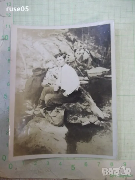 Снимка стара на на български мъж в американска река - 3, снимка 1