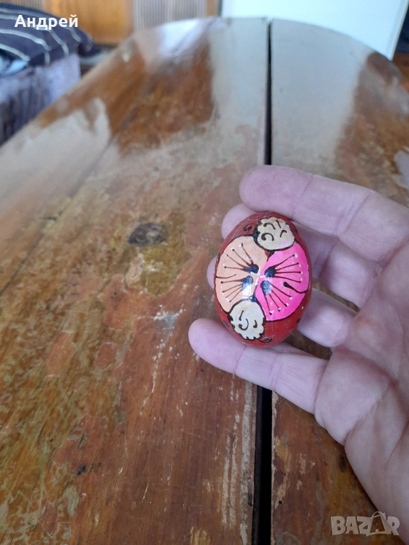 Старо дървено яйце #27, снимка 1