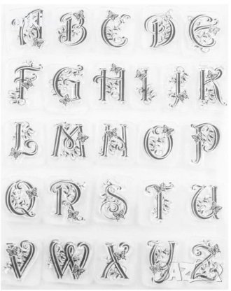 Приказни големи букви азбука латиница силиконов гумен печат декор бисквитки фондан Scrapbooking, снимка 1