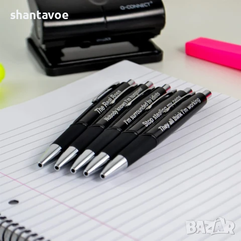 Комплект 5 броя химикали с характер - Pens with attitude, снимка 4 - Други - 51106220