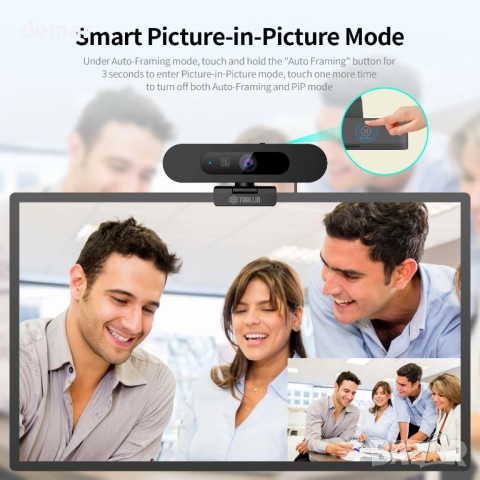 TOALLIN 4K уеб камера с WDR, AI автоматично кадриране, 5X увеличение, снимка 3 - Други - 52708224