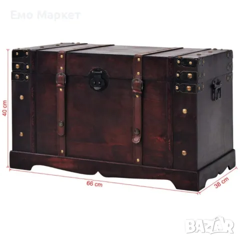 Винтидж сандък, дървен - 66x38x40 см , снимка 2 - Антикварни и старинни предмети - 48899125