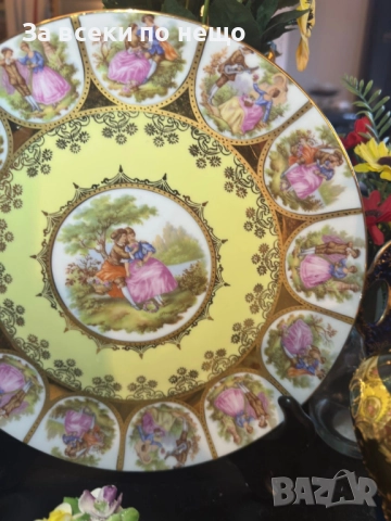 Circa 1930 “Любовна история” - изящно немско плато Код P1810, снимка 8 - Антикварни и старинни предмети - 53002040