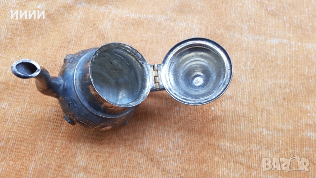Посребрен чайник, снимка 2 - Антикварни и старинни предмети - 51890690