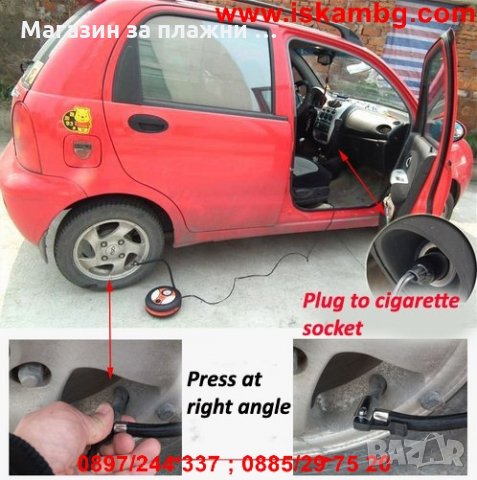 Преносим компресор с формата на гума, снимка 2 - Аксесоари и консумативи - 28384347