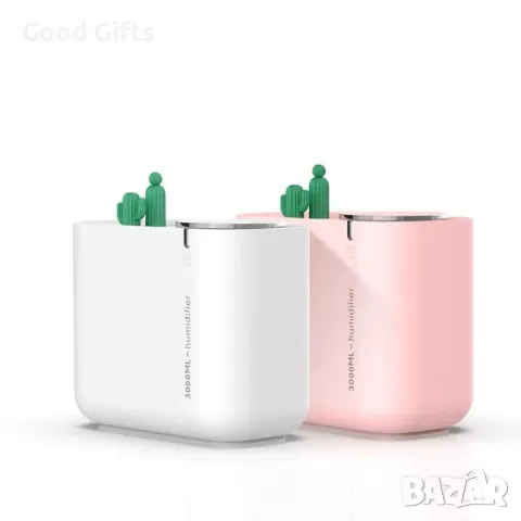 Ултразвуков овлажнител за въздух, Арома дифузер за етерични масла, 3000ml - Cactus, снимка 4 - Други стоки за дома - 48039188