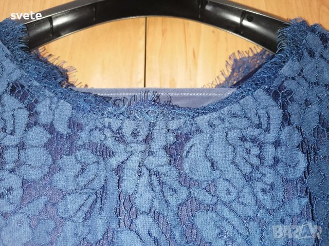 Рокля синя от финна дантела, снимка 5 - Рокли - 36600792