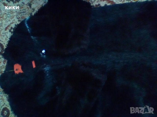 Дамско черно палто ЕКО кожа/косъм/, снимка 3 - Палта, манта - 34857173