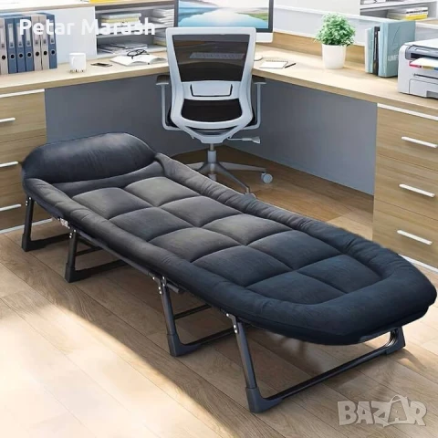 Сгъваемо походно легло с 4 крака и мек матрак, антрацит сиво, снимка 11 - Спални и легла - 50822676