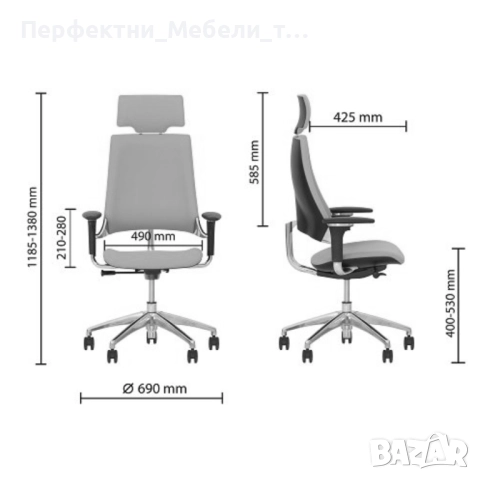 Лукс,удобство,практичност!Директорски офис стол с ЧЕРВЕНА НЕГОРИМА дамаска и лукс механизъм до 130кг, снимка 3 - Столове за офис - 52060700
