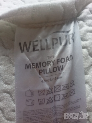Възглавница с мемори пяна 42x65x15 WELLPUR STRYN , снимка 2 - Възглавници - 52464116