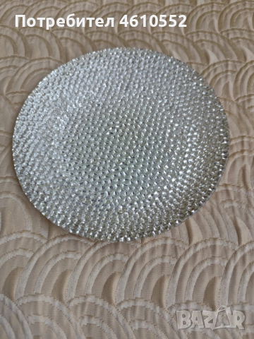 Ново стъклено златисто плато"5"