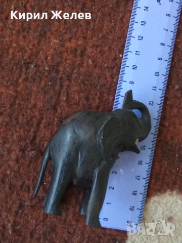 Дървена африканската фигурка от абанос на 🐘 слон 53703, снимка 7 - Колекции - 53474245