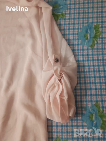 Дамска кремообразно-прасковена блуза, снимка 2 - Блузи с дълъг ръкав и пуловери - 53459518