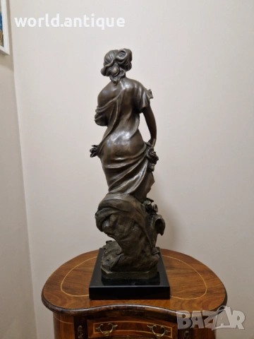 Превъзходна антикварна френска бронзова фигура статуетка скулптура , снимка 6 - Статуетки - 53161005