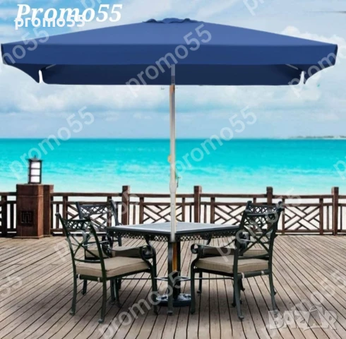 Голям градински чадър 230см. х230см., с клапа за стабилност при вятър, снимка 6 - Градински мебели, декорация  - 50453025