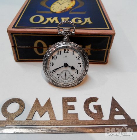 Джобен часовник ОМЕГА OMEGA сребро, снимка 2 - Джобни - 32497415